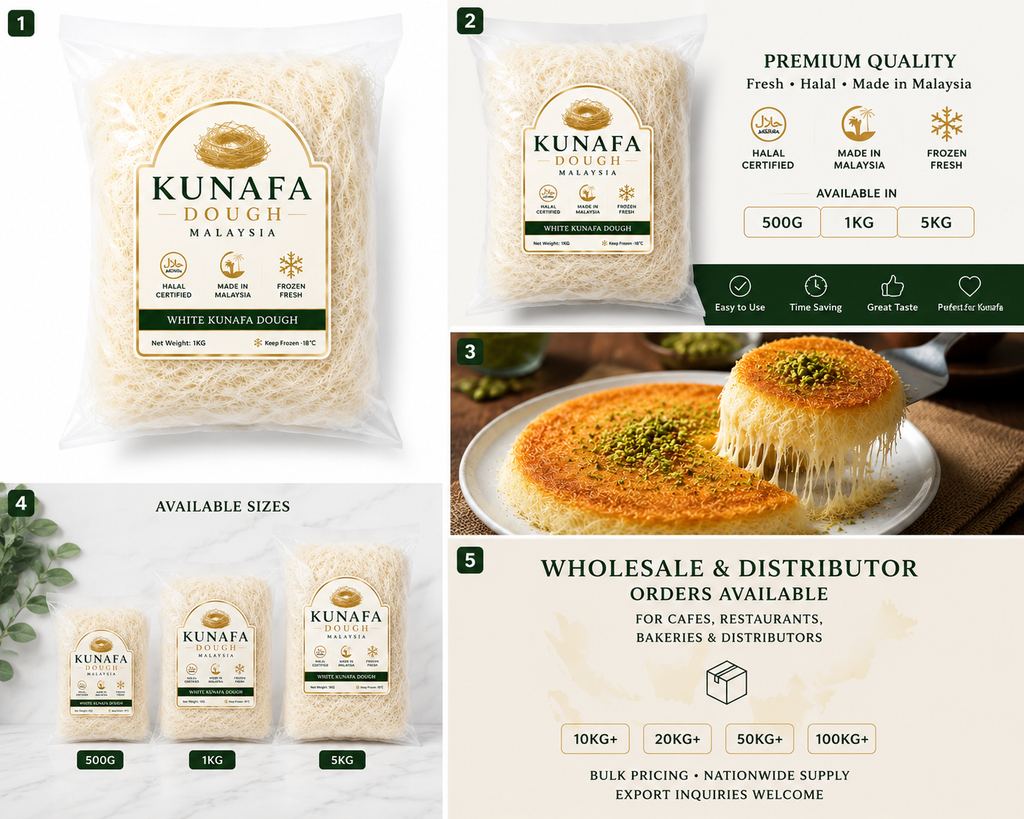 Buy White Kunafa Dough Malaysia | Fresh, Halal & Premium
